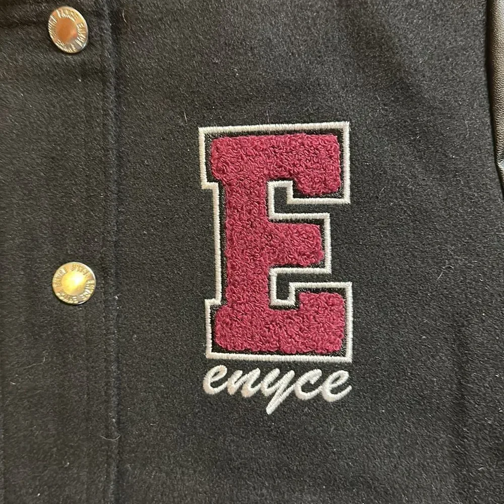 ENYCE NY Jacket size 6 varsity jacket black unisex Letterman 90s Y2K streetwear